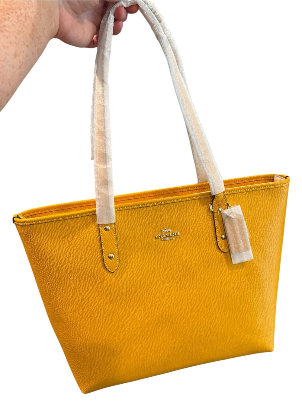 Coach city zip tote F58846 mustard yellow NWT MSRP $298 new bag purse